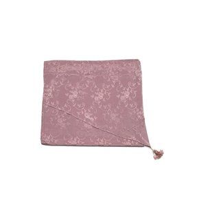 1 Vintage Pink Mauve Curtain Drape Attached Valance Tassel Damask Print Luxury